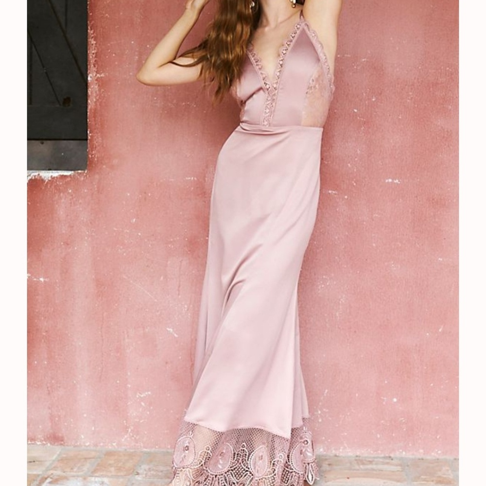 Free People Maxi Dress with sheer lace.